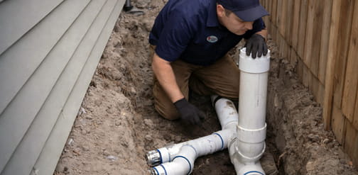 Sewer line repair for multiple drains backing up Brentwood CA